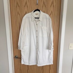 Madewell White Denim Button-Front Shirt Dress